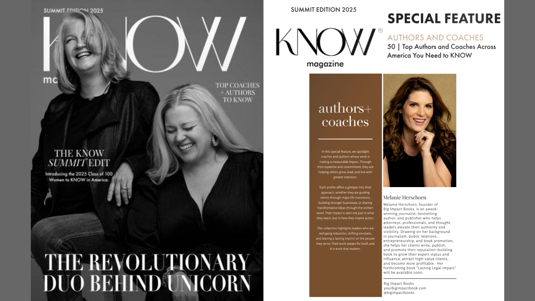 Featured in the KNOW Magazine’s Summit Edition - Big Impact Books